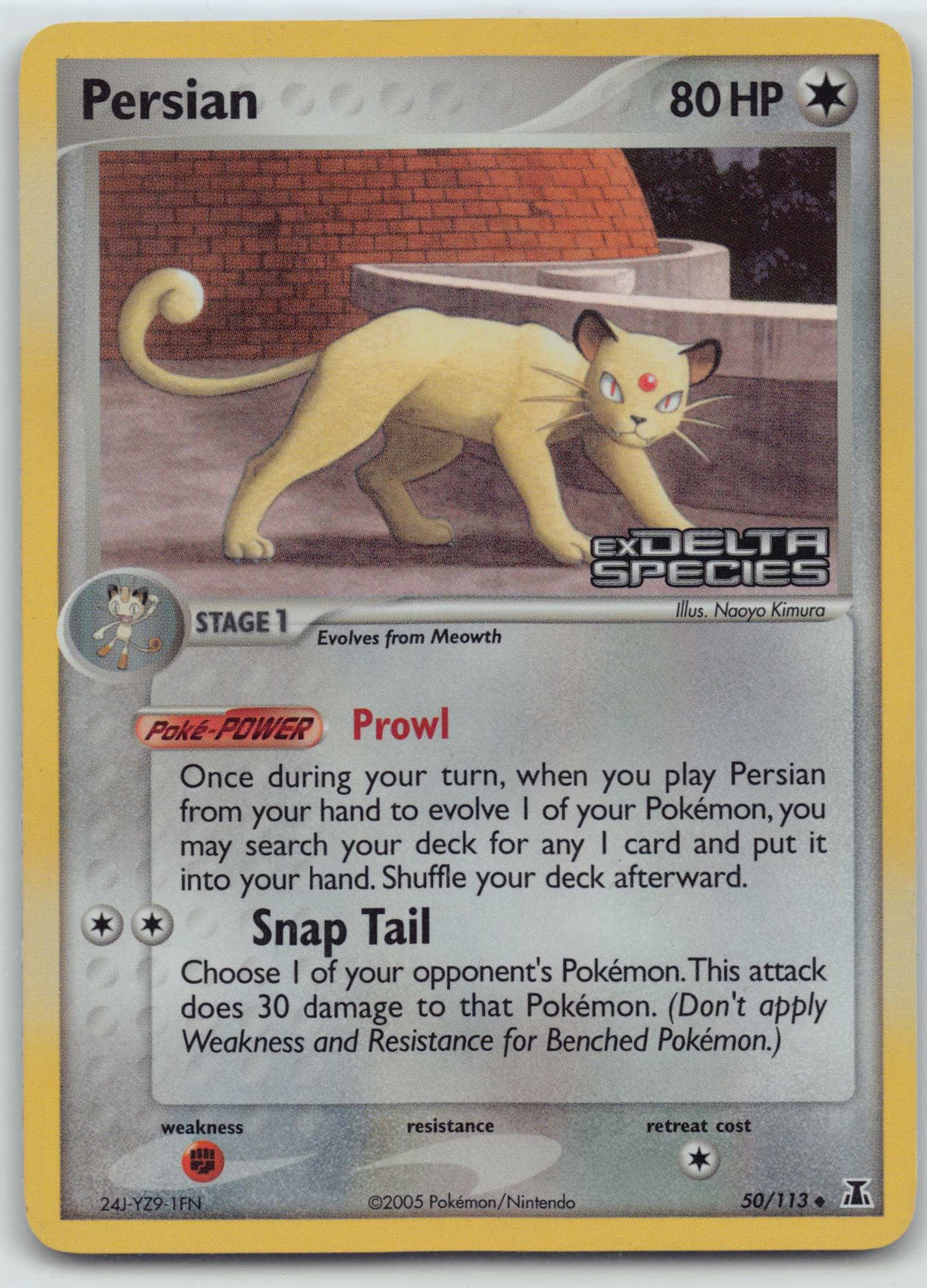 Pokemon Card - Persian Delta Species 50/113 Reverse Holo Stamped