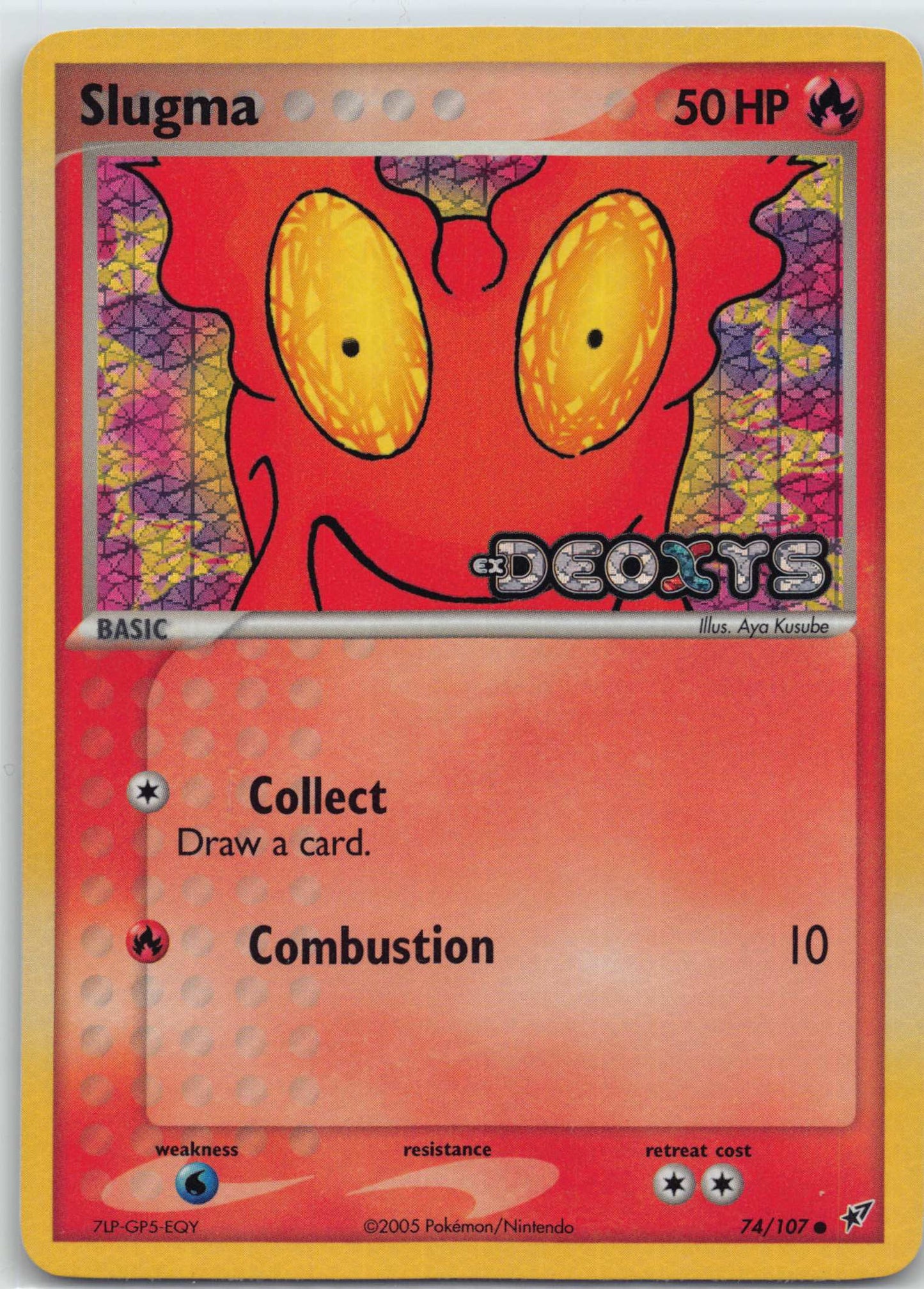 Slugma - 74/107 Pokemon Deoxys - Reverse Holo / Stamped LP