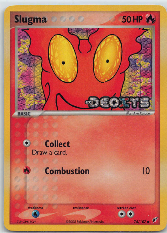 Slugma - 74/107 Pokemon Deoxys - Reverse Holo / Stamped LP