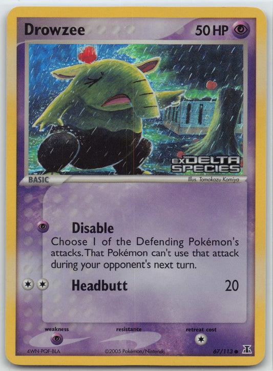 Pokemon EX Delta Species Drowzee Stamped Reverse Holo 67/113