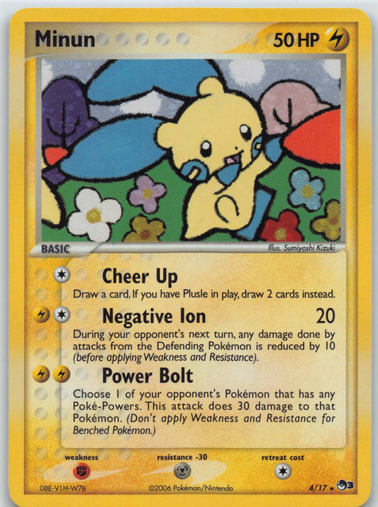Pokémon TCG Pop Series 3 Minun 4/17 Rare Holo - DAMAGED