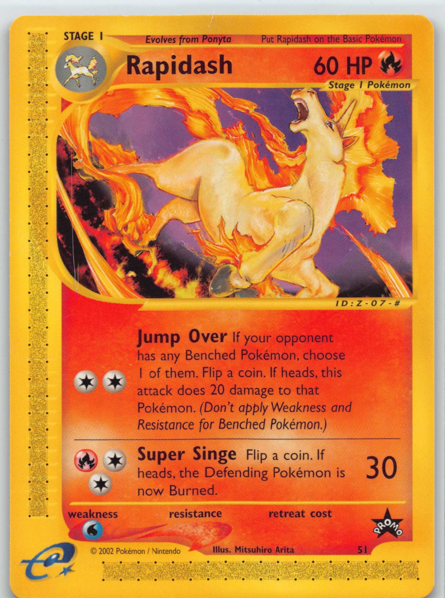 2002 Pokemon WOTC Black Star Promo Rapidash #51