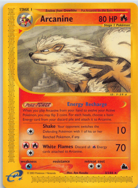 2003 POKEMON SKYRIDGE #3 ARCANINE 3/165