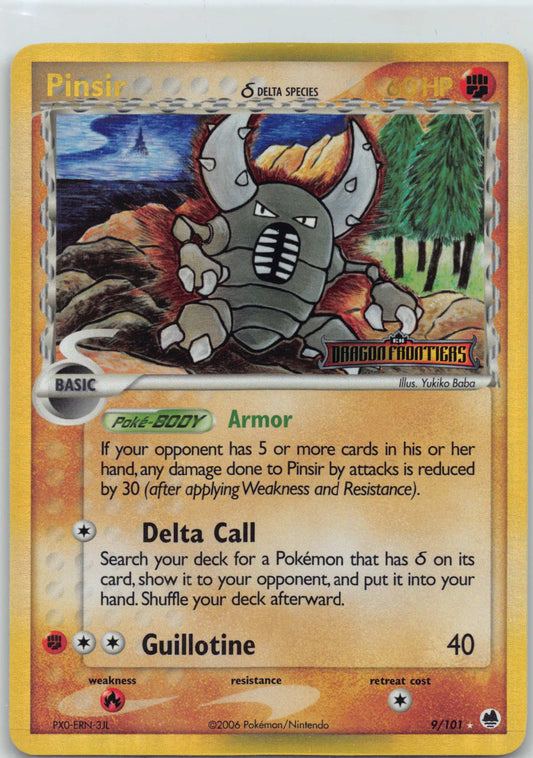 2006 POKEMON EX DRAGON FRONTIERS #9/101 PINSIR-REVERSE FOIL