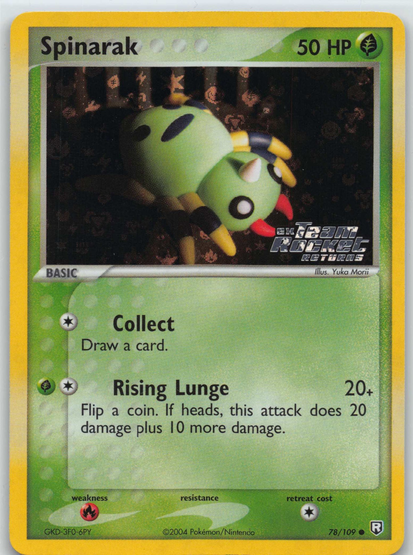 Pokémon TCG EX Team Rocket Returns Reverse Holo Spinarak 78