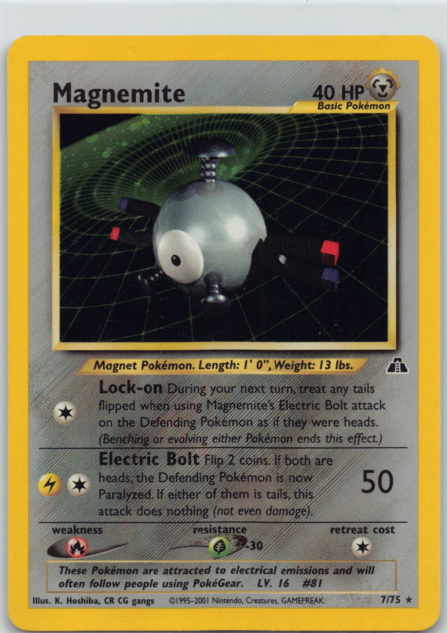 2001 POKEMON NEO DISCOVERY #7/75 MAGNEMITE-HOLO