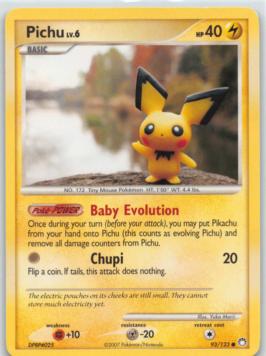 2007 POKEMON DIAMOND & PEARL MYSTERIOUS TREASURES #93/123 PICHU