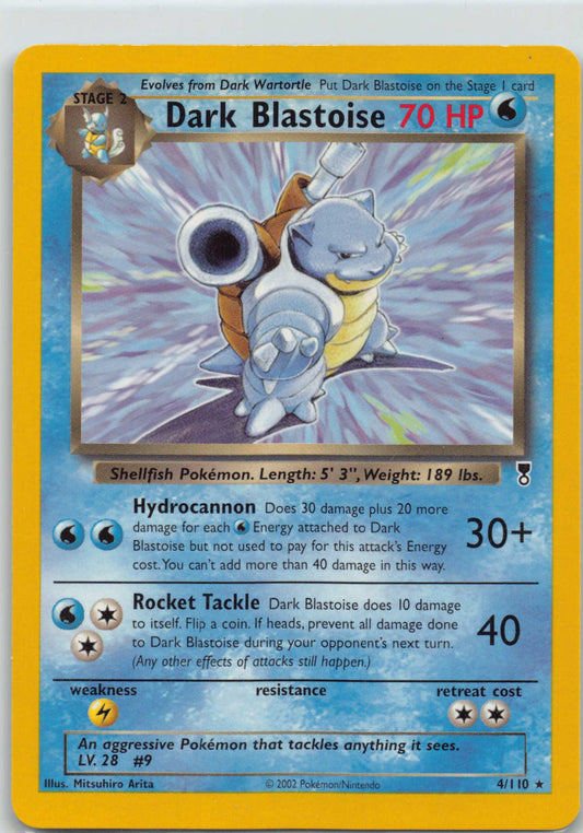 Dark Blastoise 4/110 Rare Pokémon 2002 Legendary Collection