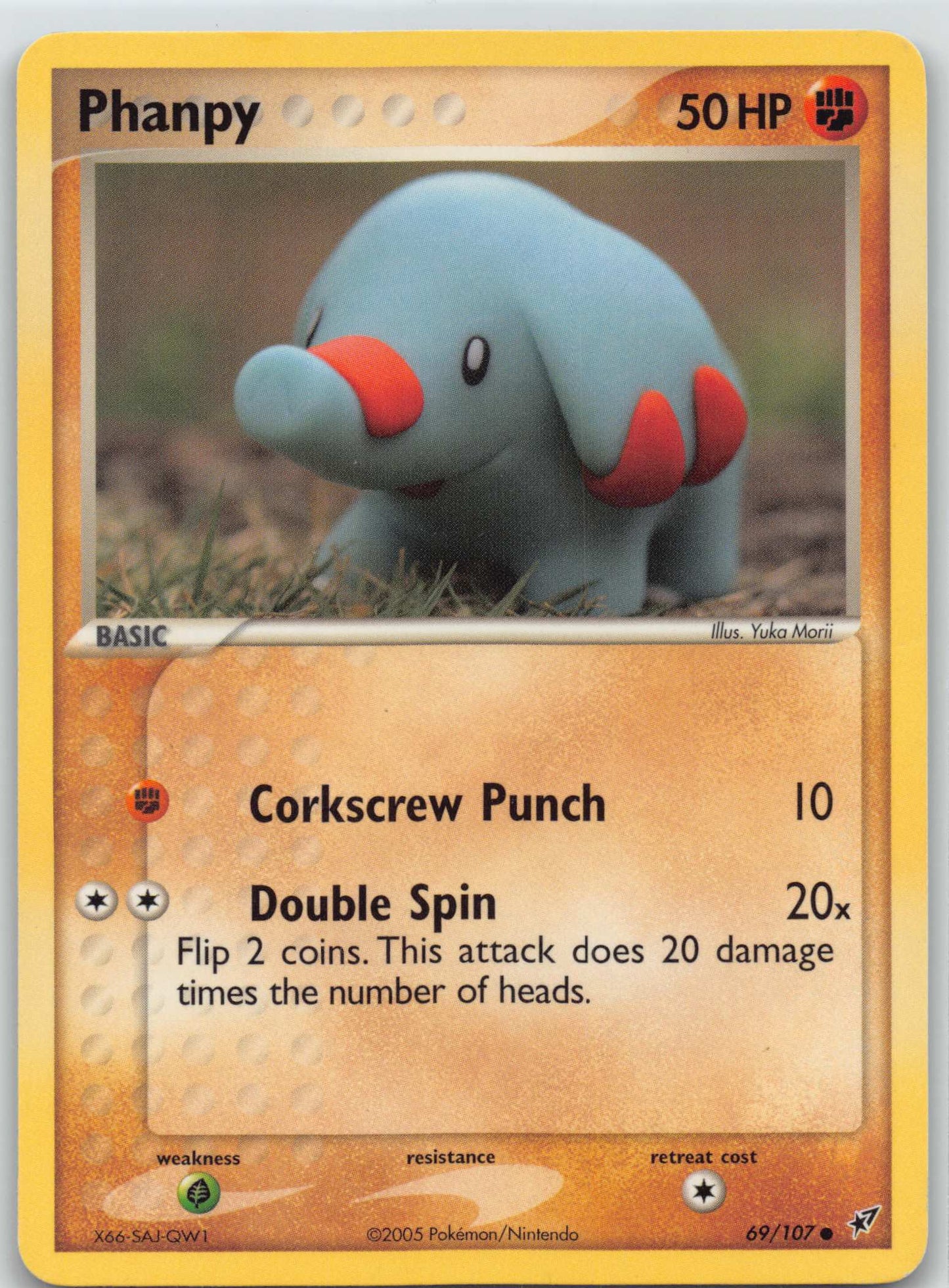 Phanpy Non-Holo 2005 Pokemon Card 69/107 EX Deoxys Set