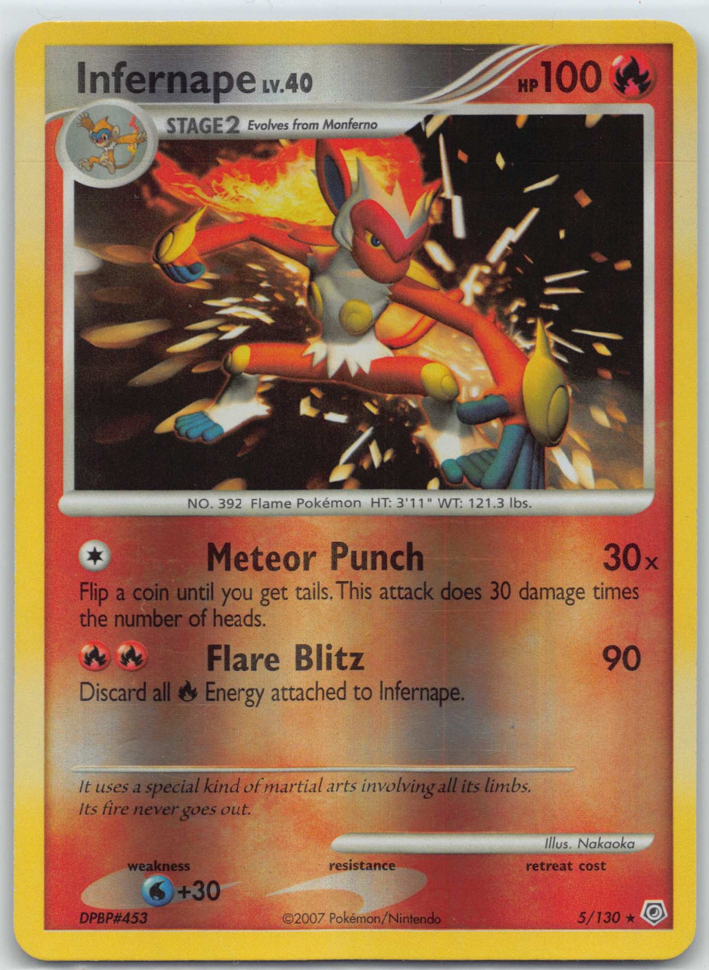 2007 POKEMON DIAMOND & PEARL #5 INFERNAPE-REVERSE FOIL