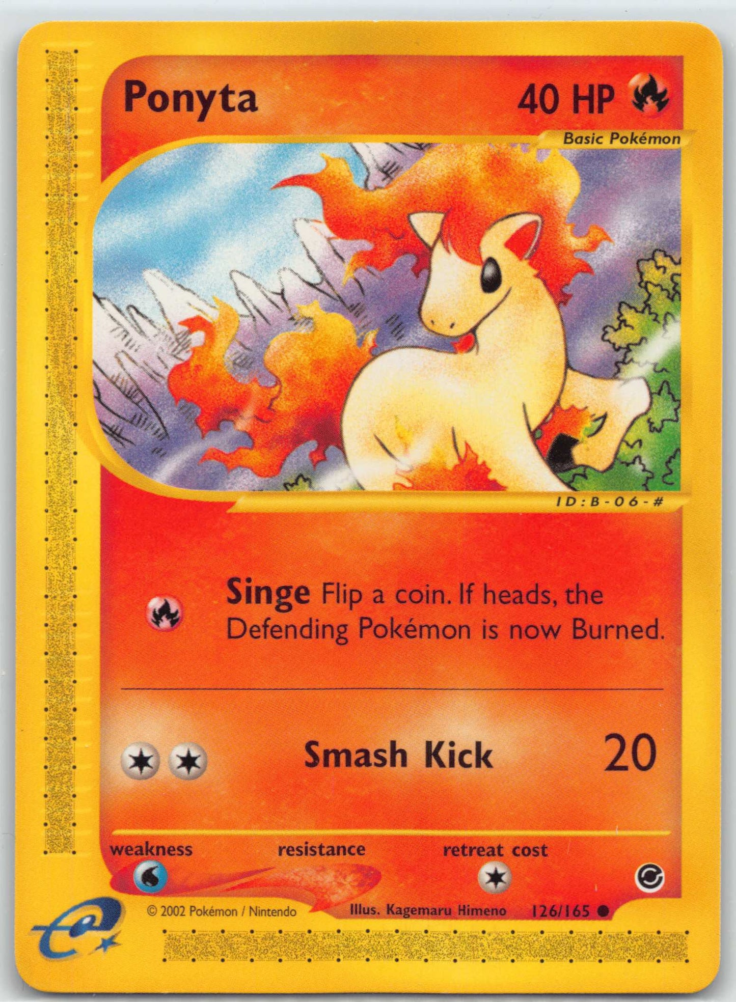 2002 Pokemon Expedition Base Set Ponyta 126/165