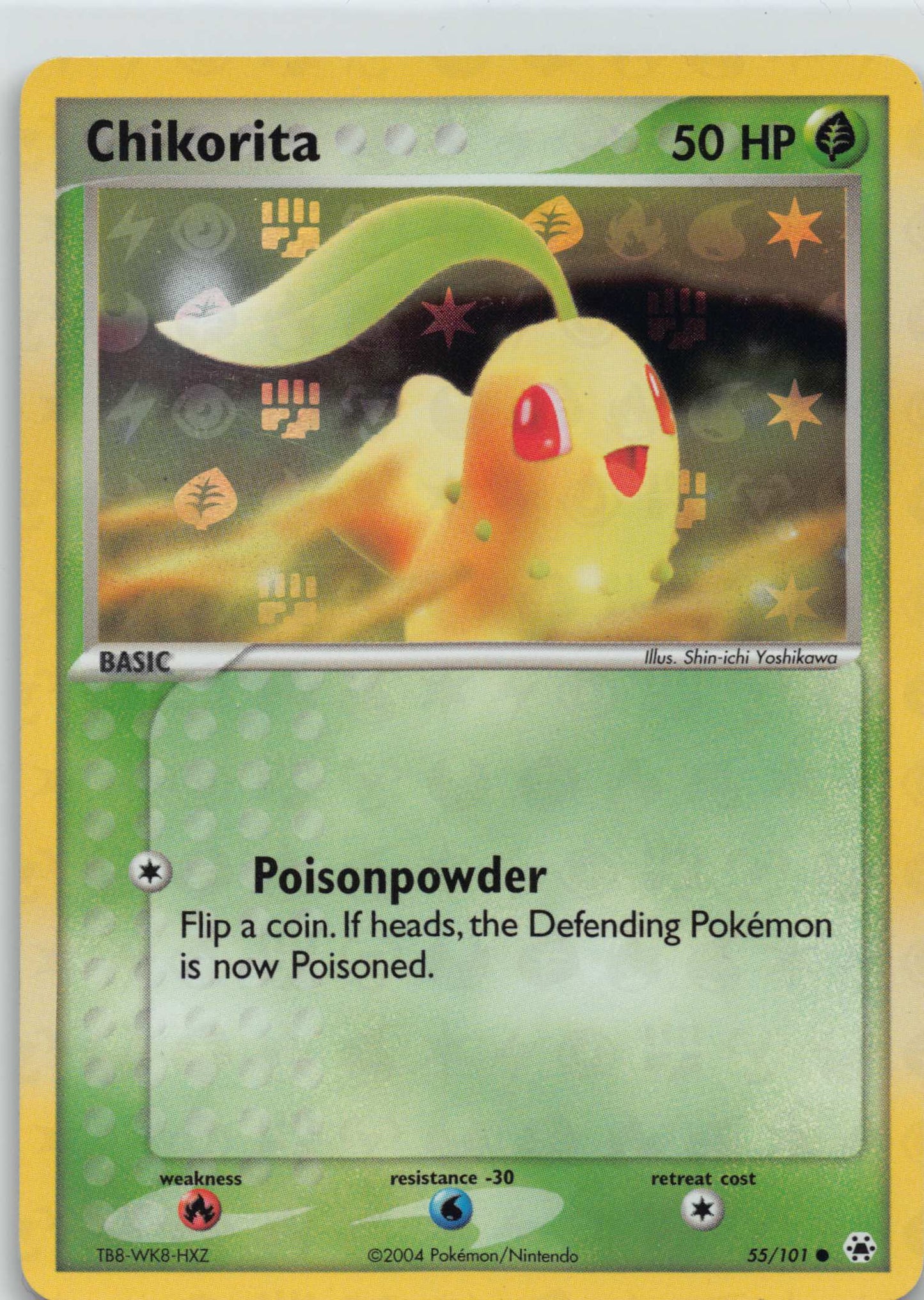 2004 Hidden Legends Chikorita Reverse Holo 55/101 Pokemon Cards