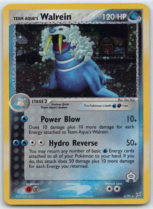 2004 POKEMON EX TEAM MAGMA VS TEAM AQUA #6/95 TEAM AQUA'S WALREIN