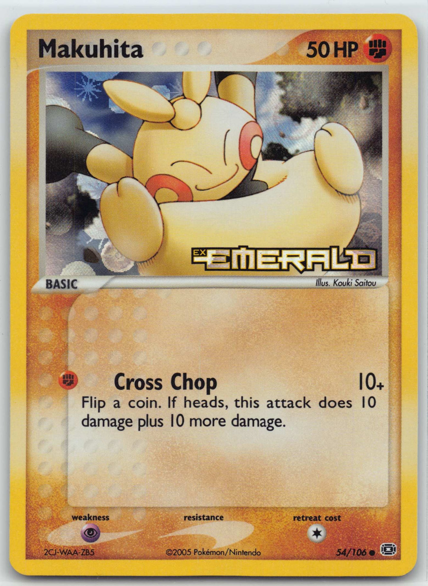 2005 POKEMON EX EMERALD #54/106 MAKUHITA-REVERSE FOIL