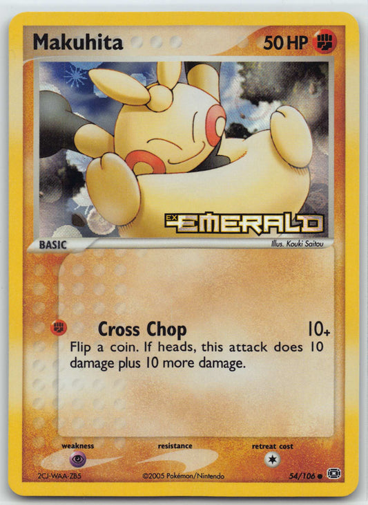 2005 POKEMON EX EMERALD #54/106 MAKUHITA-REVERSE FOIL