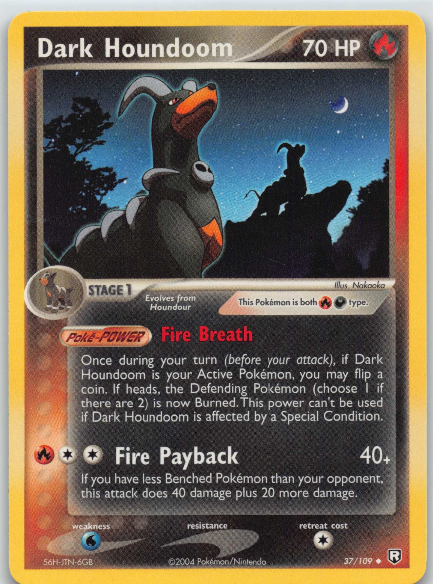 2004 POKEMON EX TEAM ROCKET RETURNS #37/109 DARK HOUNDOOM