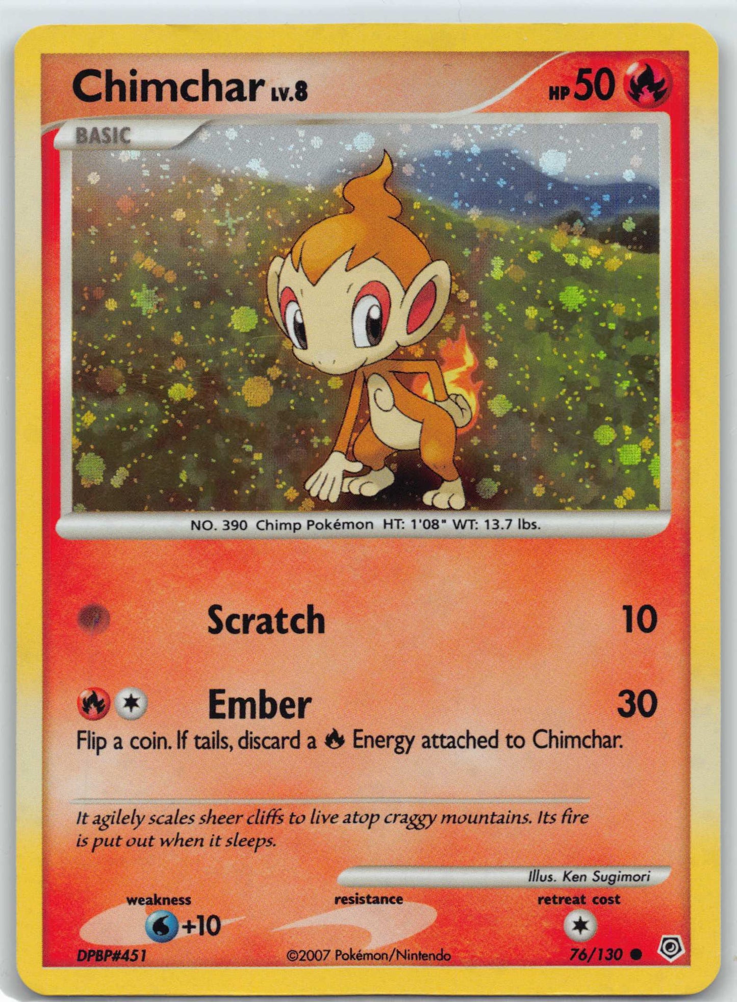 2007 POKEMON DIAMOND & PEARL COSMOS #76/130 CHIMCHAR-HOLO