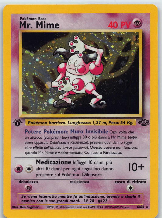 1999 POKEMON JUNGLE 1ST ED #6 MR. MIME-HOLO (ITALIAN)
