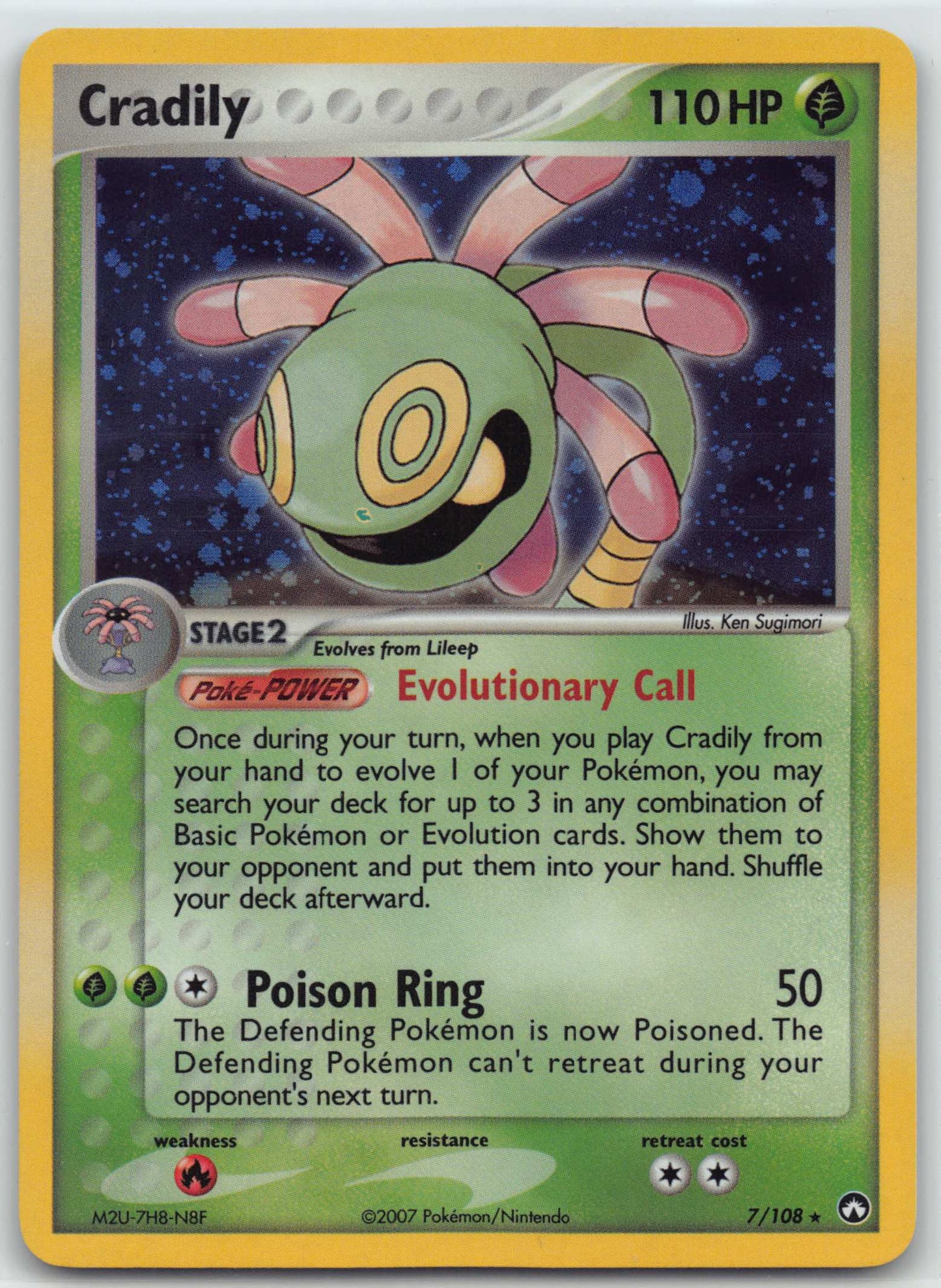 2007 Pokémon EX Power Keepers #7/108 Cradily Holo