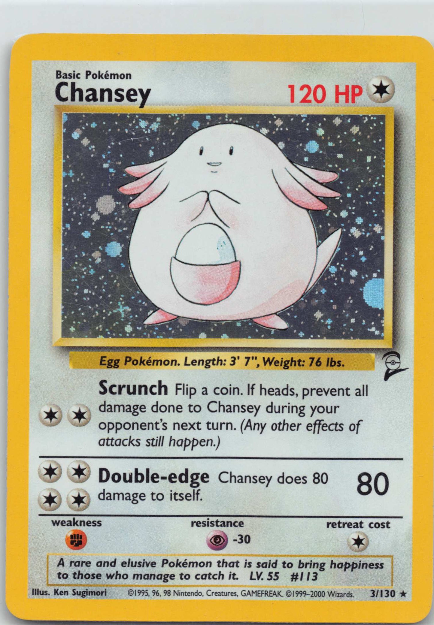 2000 POKEMON BASE SET 2 - HOLO #3/130 CHANSEY