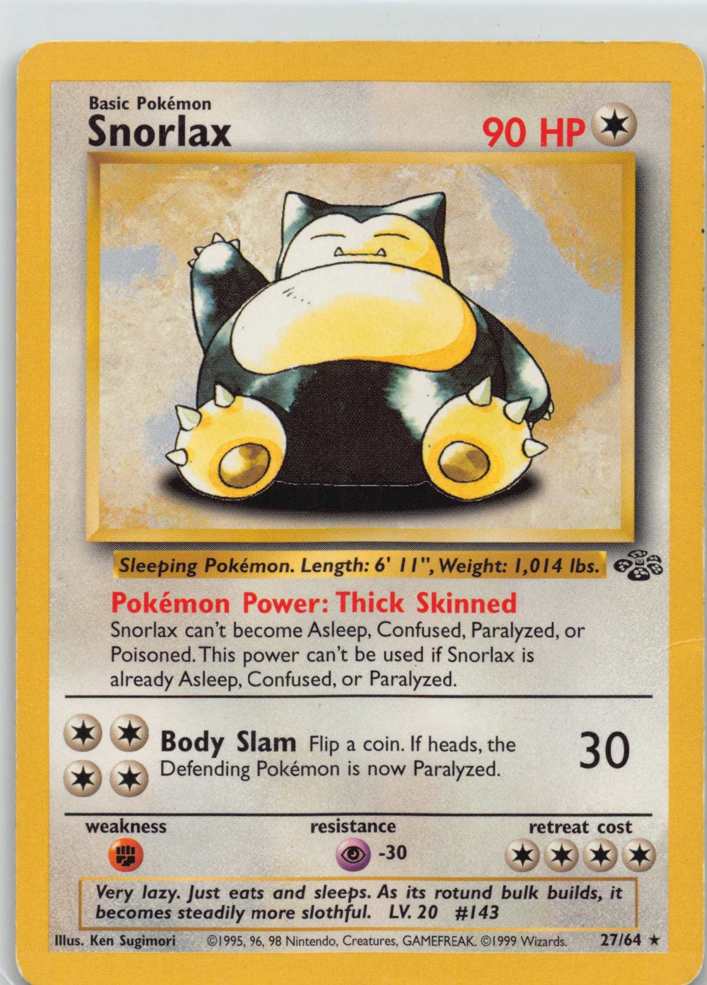 1999 POKEMON JUNGLE #27/64 SNORLAX