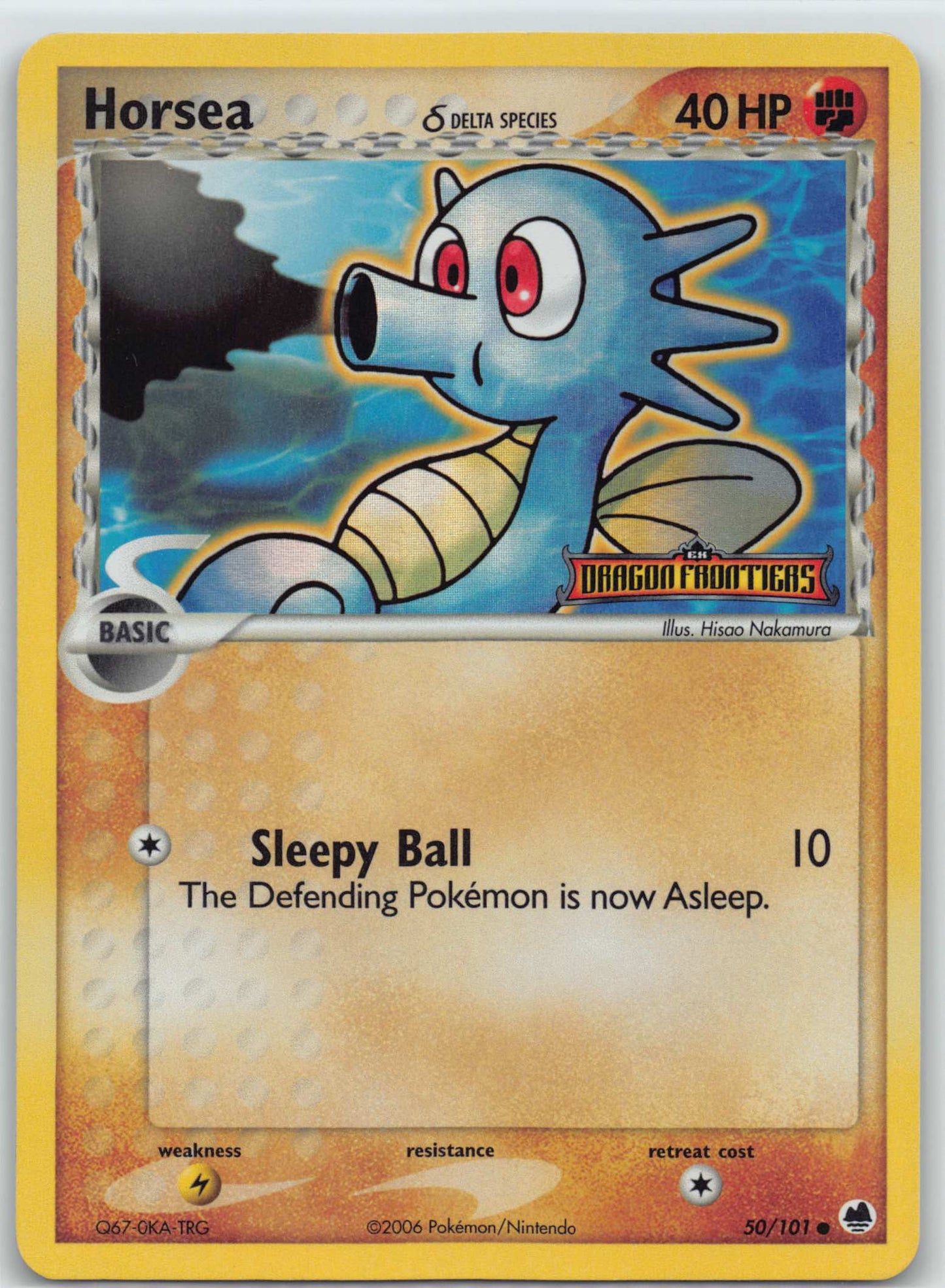 POKEMON 2006 DRAGON FRONTIERS HORSEA REVERSE FOIL 50/101