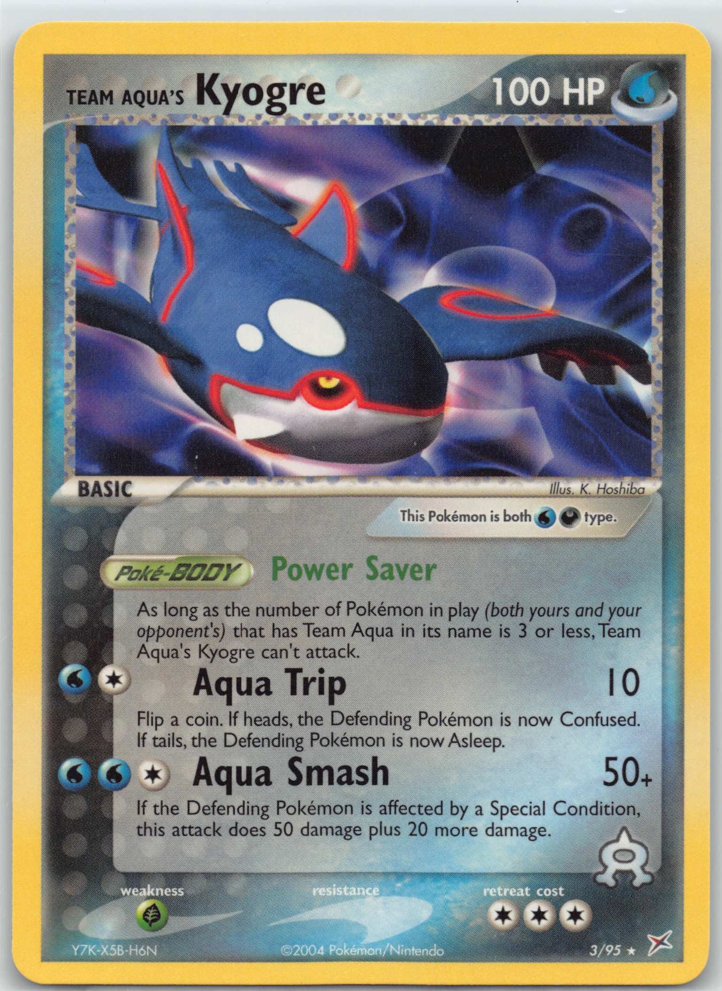 2004 POKEMON EX TEAM MAGMA VS TEAM AQUA #3/95 TEAM AQUA'S KYOGRE