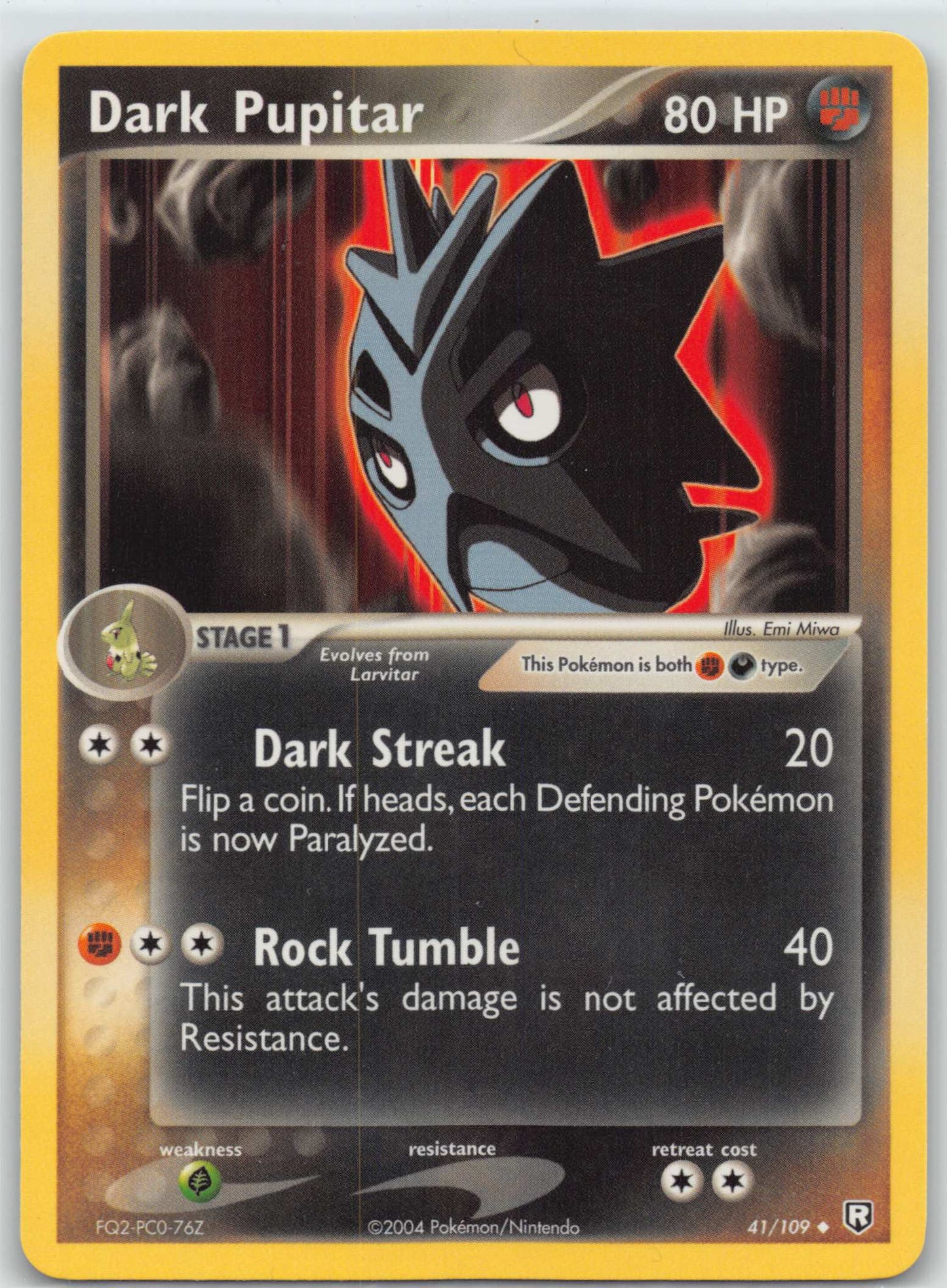 Dark Pupitar 41/109 - Pokemon EX Team Rocket Returns - NM