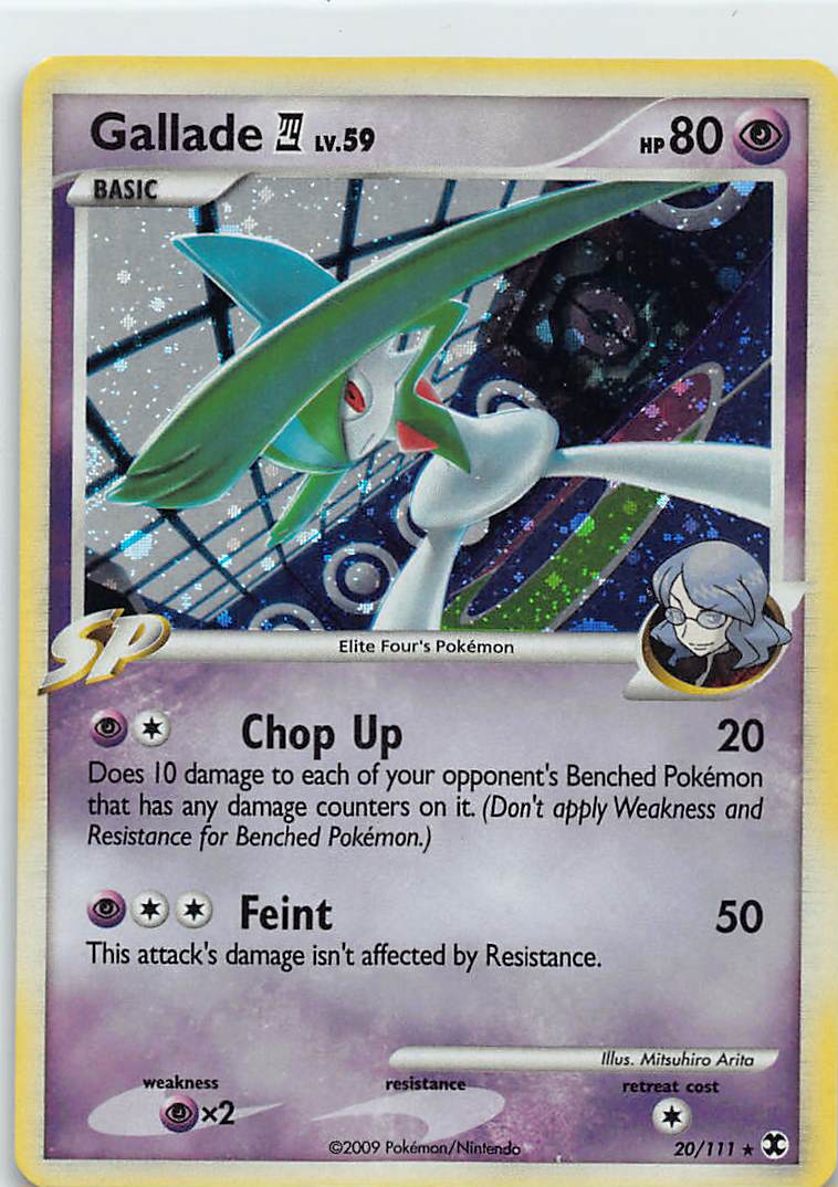 2009 POKEMON PLATINUM RISING RIVALS COSMOS #20 GALLADE 4-HOLO