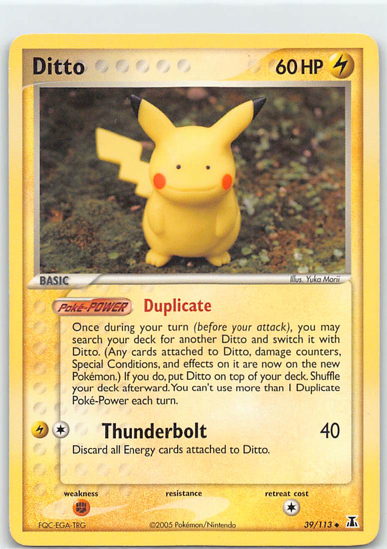 Pokemon TCG Ditto (Pikachu) EX Delta Species Uncommon 39/113 Yuka Morii LP