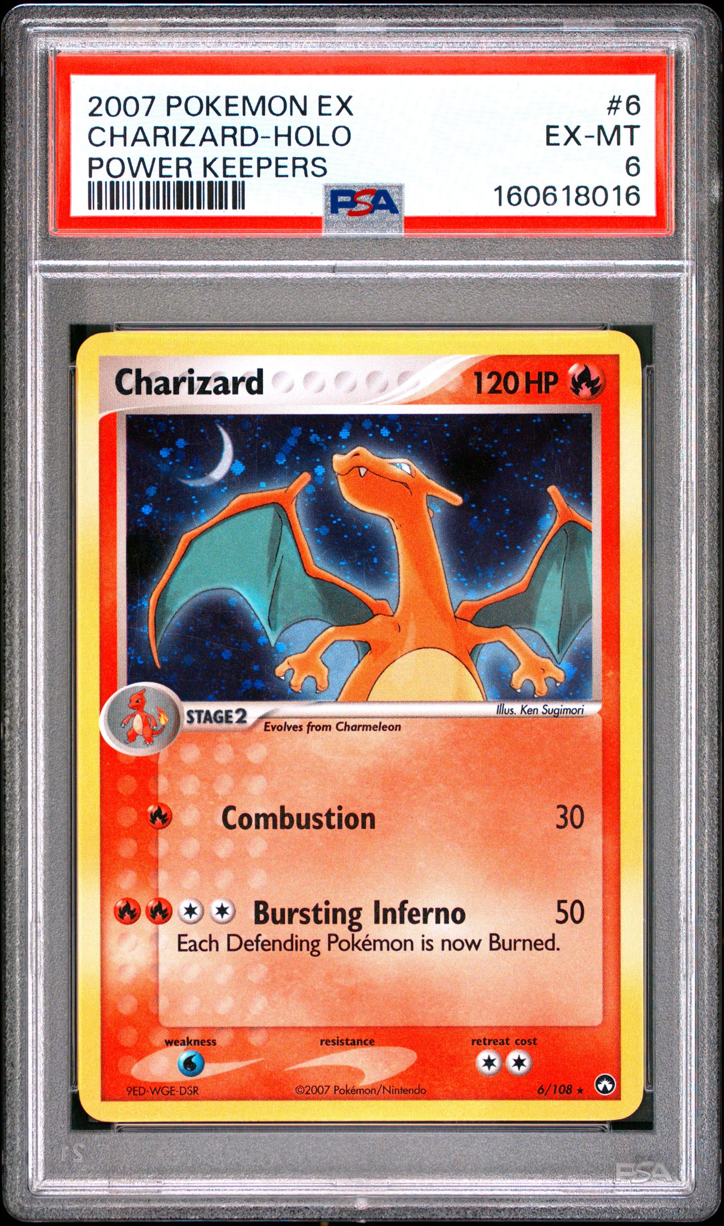 2007 POKEMON EX POWER KEEPERS 6 CHARIZARD-HOLO