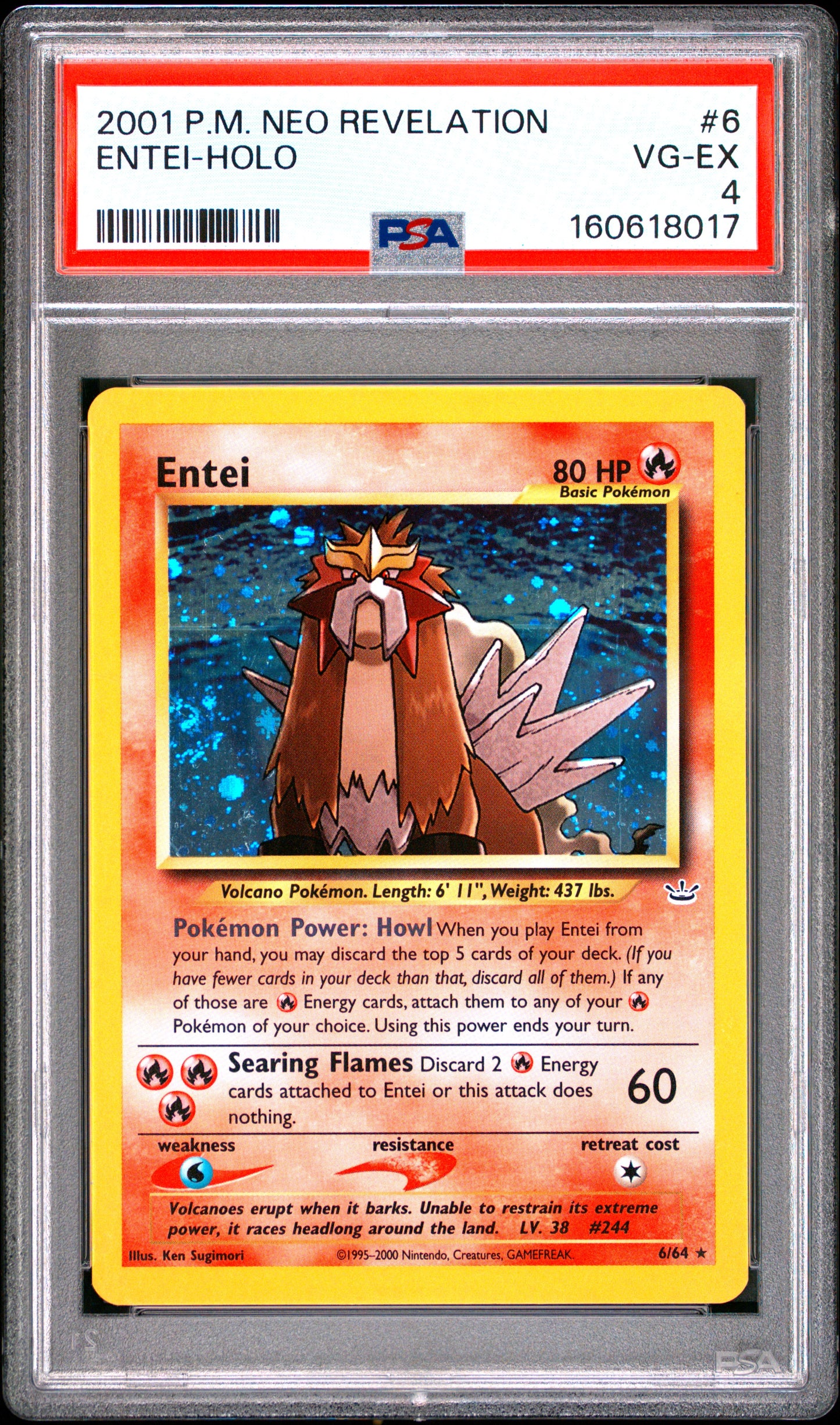2001 POKEMON NEO REVELATION 6 ENTEI-HOLO