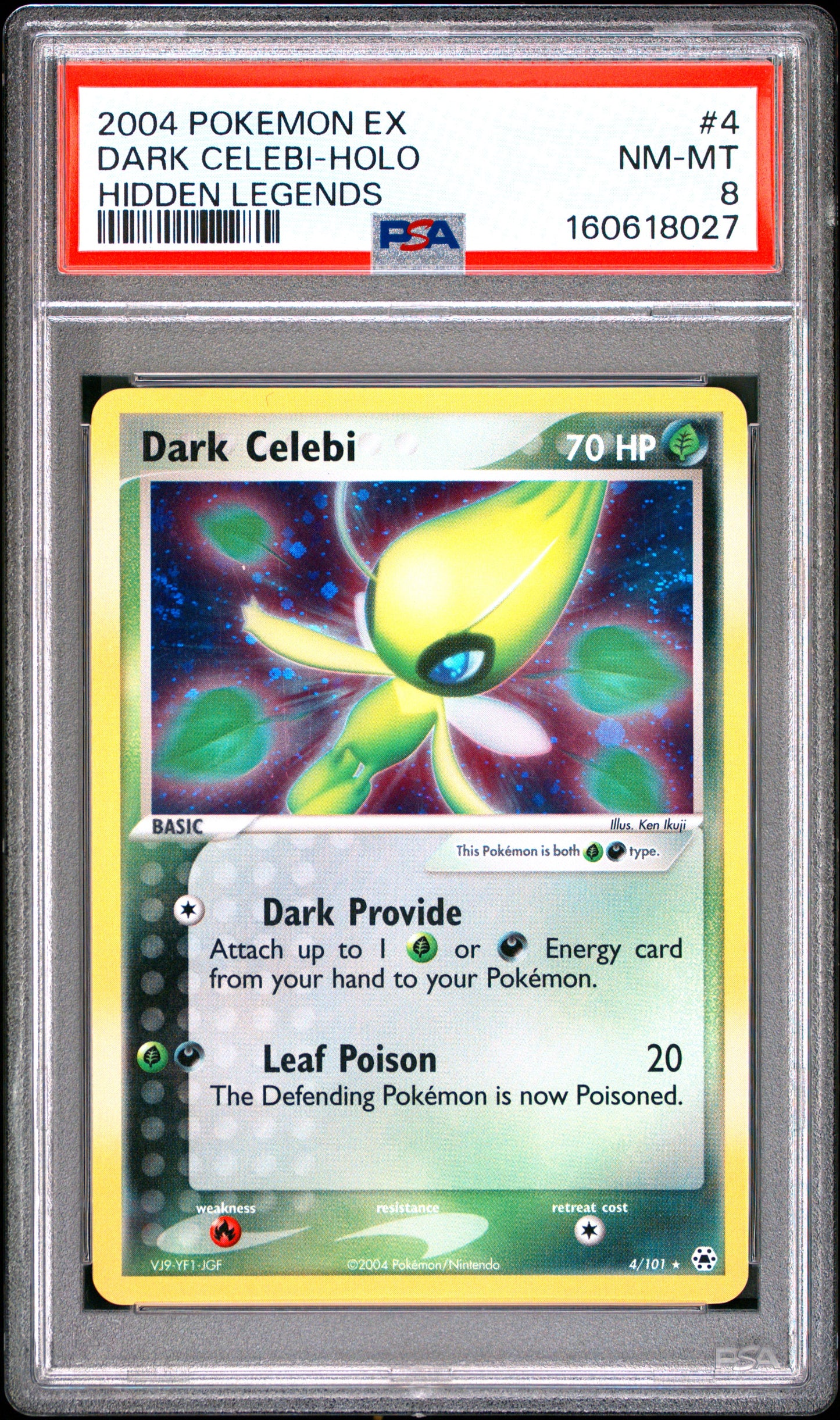 2004 POKEMON EX HIDDEN LEGENDS 4 DARK CELEBI-HOLO