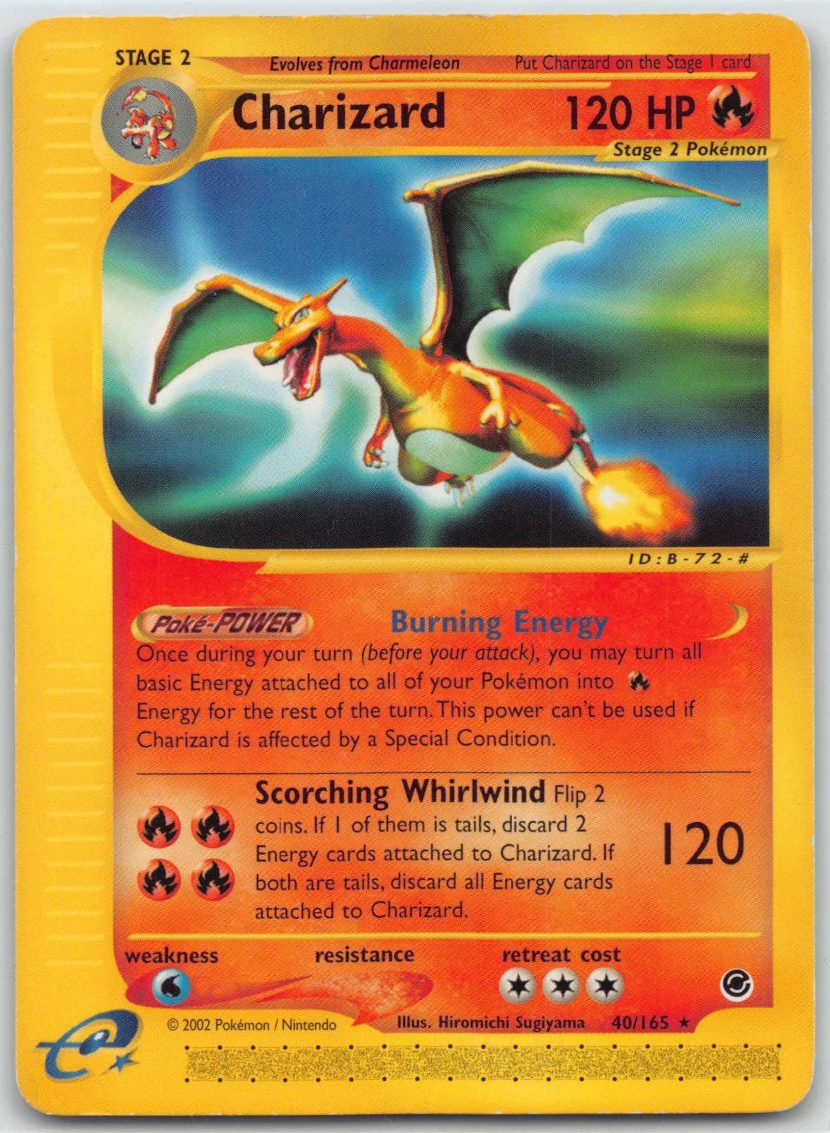 2002 Pokemon TCG Charizard Expedition Base Set 40/165 MP